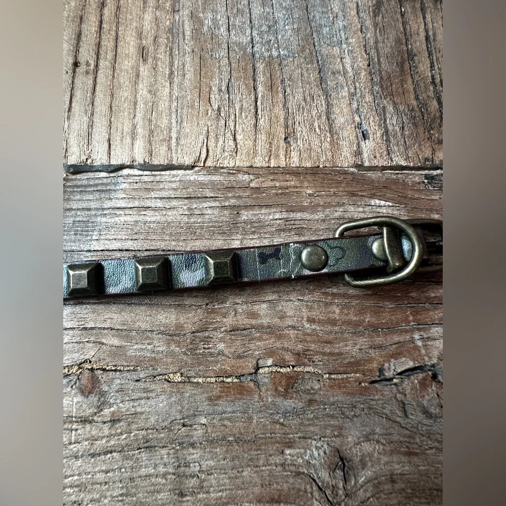 Elegant green Leather Dog Collar